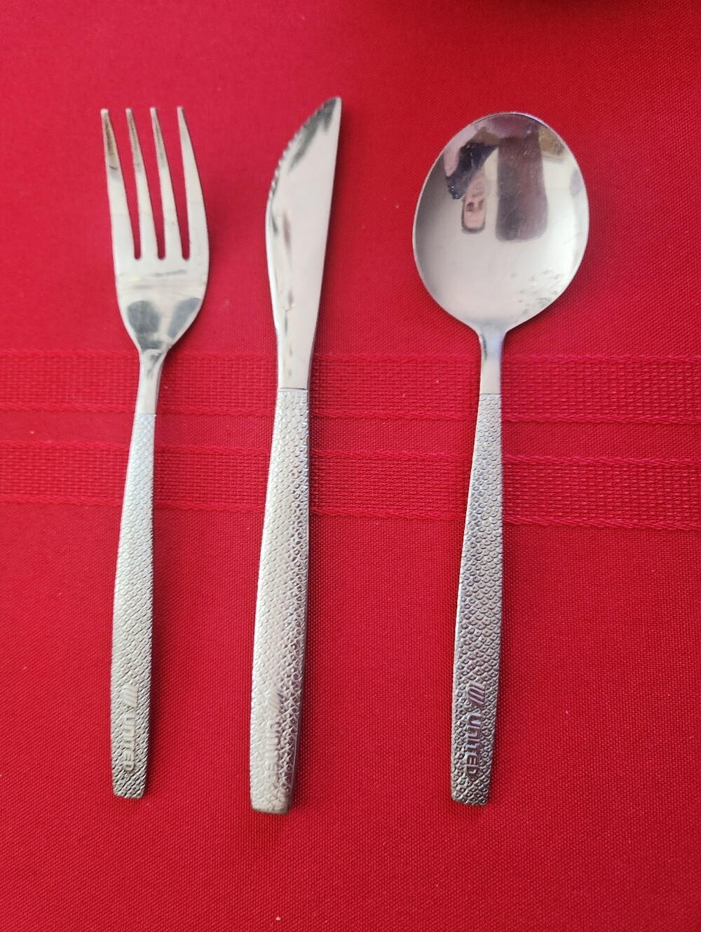 Vintage 3pc Silverware Set United Airlines